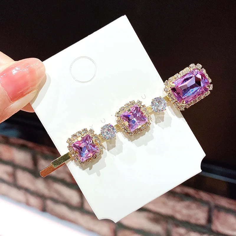 Handmade Purple Crystal Hair Clips Pin For Women Fashion Geometric Barrettes Headwear Girls Sweet Hairpins Metal Hair Accessorie
Handmade Purple Crystal Hair Clips Pin For Women Fashion Geometric Barrettes Headwear Girls Sweet Hairpins Metal Hair Accessorie