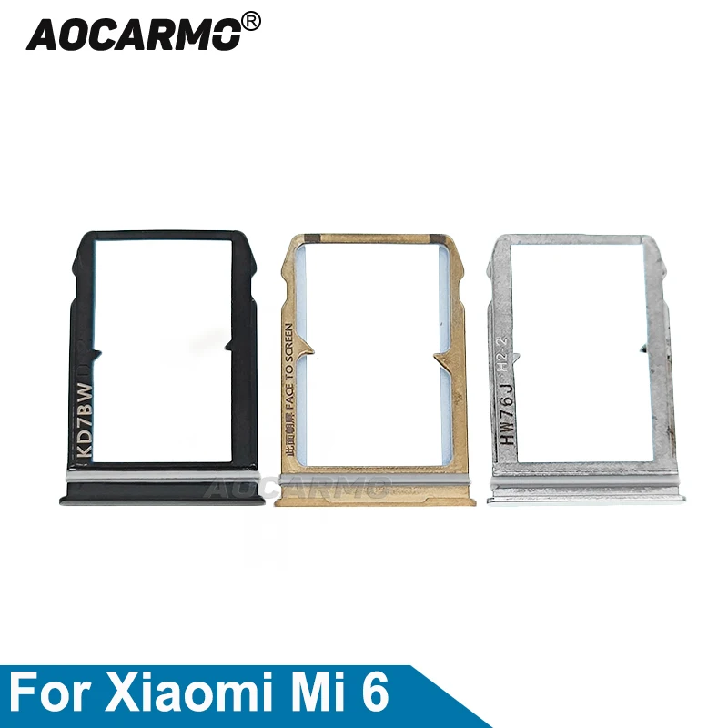 

Aocarmo For Xiaomi Mi 6 SIM Card Nano Sim Tray MicroSD Slot Holder Replacement Parts
