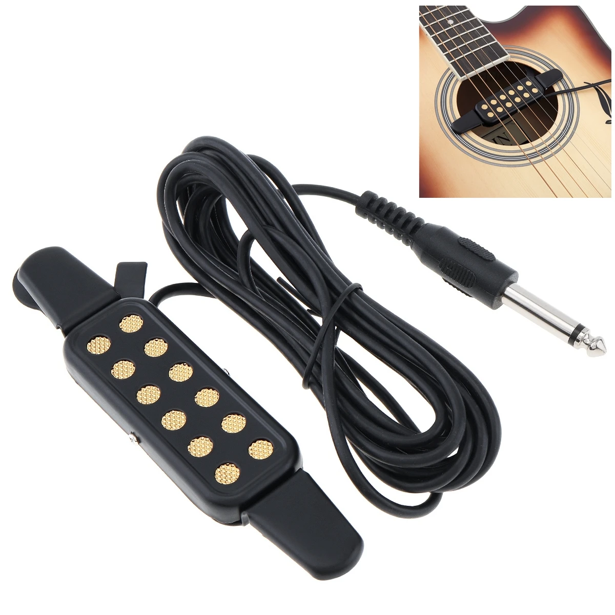 Black portable Engineering Plastics Guitar Sound Pickup for Acoustic / Classical Guitar 
Black portable Engineering Plastics Guitar Sound Pickup for Acoustic / Classical Guitar