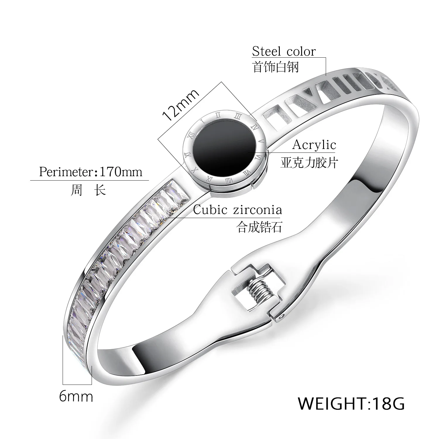 CH-854 Douyin Style Net Red Style Rose Gold Titanium Steel Bracelet Roman Numerals Diamond Spring Ladies Bracelet
CH-854 Douyin Style Net Red Style Rose Gold Titanium Steel Bracelet Roman Numerals Diamond Spring Ladies Bracelet