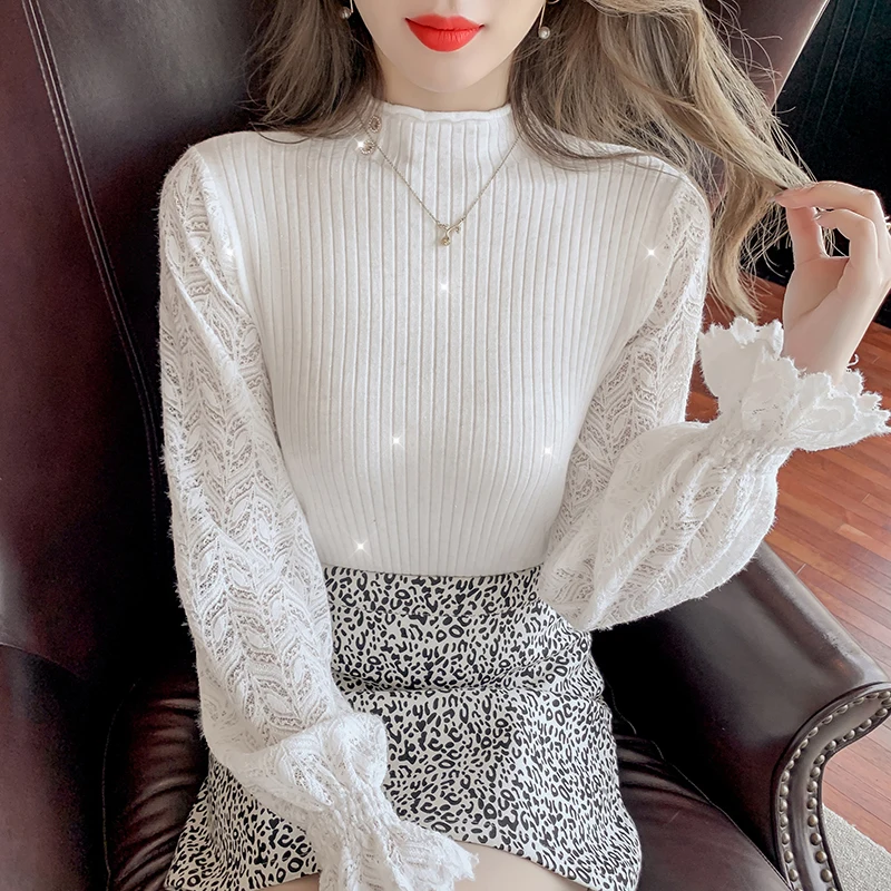 Black White Mesh Stitch Korean Style Fashion Pullovers For Women'S Ladies Autumn Winter 2021 Clothing Sweater Tops Blouse Female
Black White Mesh Stitch Korean Style Fashion Pullovers For Women'S Ladies Autumn Winter 2021 Clothing Sweater Tops Blouse Female