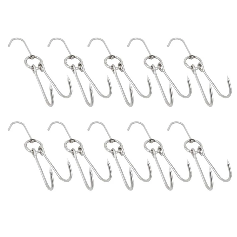 10Pcs Stainless Steel Double Meat Hanger Drying Roast Hook for Duck Bacon Hams Meat Butcher BBQ Grill Cooking Hook
10Pcs Stainless Steel Double Meat Hanger Drying Roast Hook for Duck Bacon Hams Meat Butcher BBQ Grill Cooking Hook