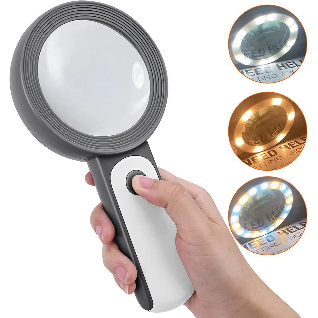 Reading Magnifier With 18 LED Light 30X Handheld Magnifier With Lens Cloth Magnifier With 3 Lighting Modes Magnifying Glass
Reading Magnifier With 18 LED Light 30X Handheld Magnifier With Lens Cloth Magnifier With 3 Lighting Modes Magnifying Glass