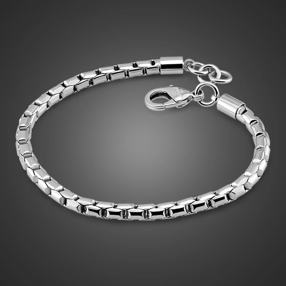 Real 100% 925 Sterling Silver Box Chain Bracelets For Boys & Men Fashion 5MM 20cm Snake Chain Punk Style Cuff Jewelry Woman
Real 100% 925 Sterling Silver Box Chain Bracelets For Boys & Men Fashion 5MM 20cm Snake Chain Punk Style Cuff Jewelry Woman