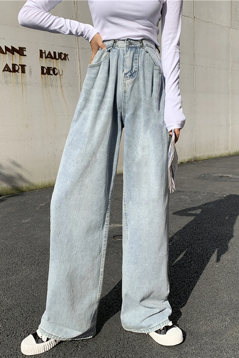 GOOHOJIO 2020 Light Color Wide Legs Oversized Women Denim Pants High Waist Casual Long Jean Women Autumn Loose Chic Jeans Women
GOOHOJIO 2020 Light Color Wide Legs Oversized Women Denim Pants High Waist Casual Long Jean Women Autumn Loose Chic Jeans Women