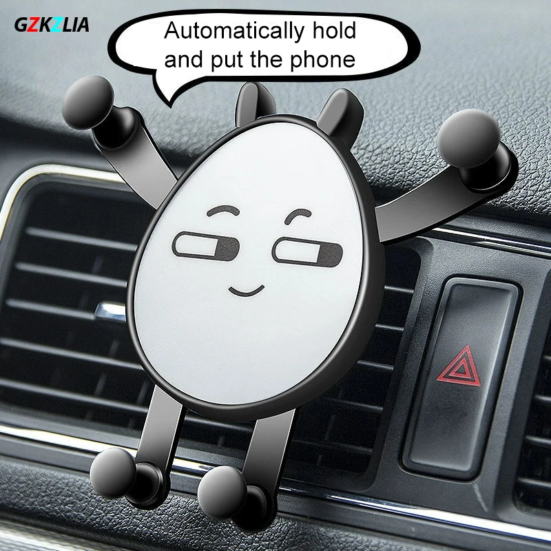 

Z46 Car Phone Holder Air Outlet Navigation Support Creative Cartoon Gravity Phone Holders For iPhone 11 12 HUAWEI P40 4.7-6inch