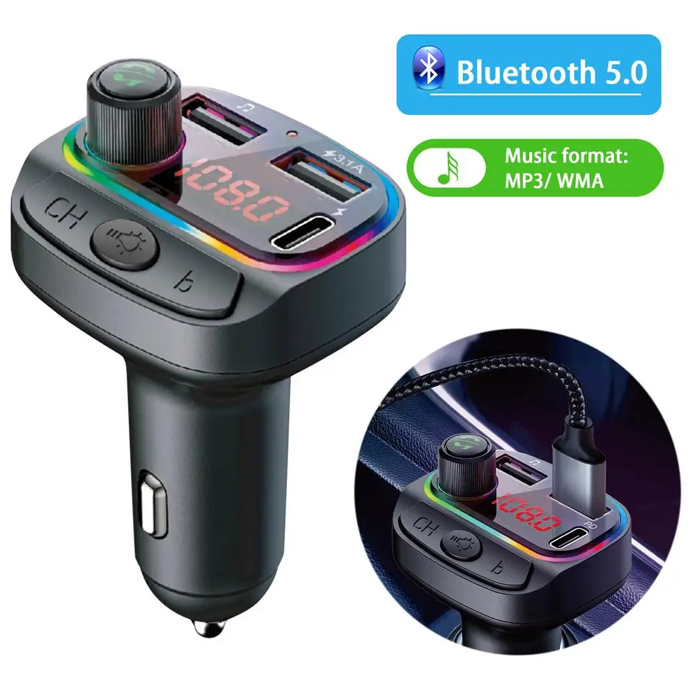 Car Bluetooth 5.0 FM Transmitter Auto MP3 Player Wireless Handsfree Audio Receiver Dual USB Fast Charger Car Accessories
Car Bluetooth 5.0 FM Transmitter Auto MP3 Player Wireless Handsfree Audio Receiver Dual USB Fast Charger Car Accessories