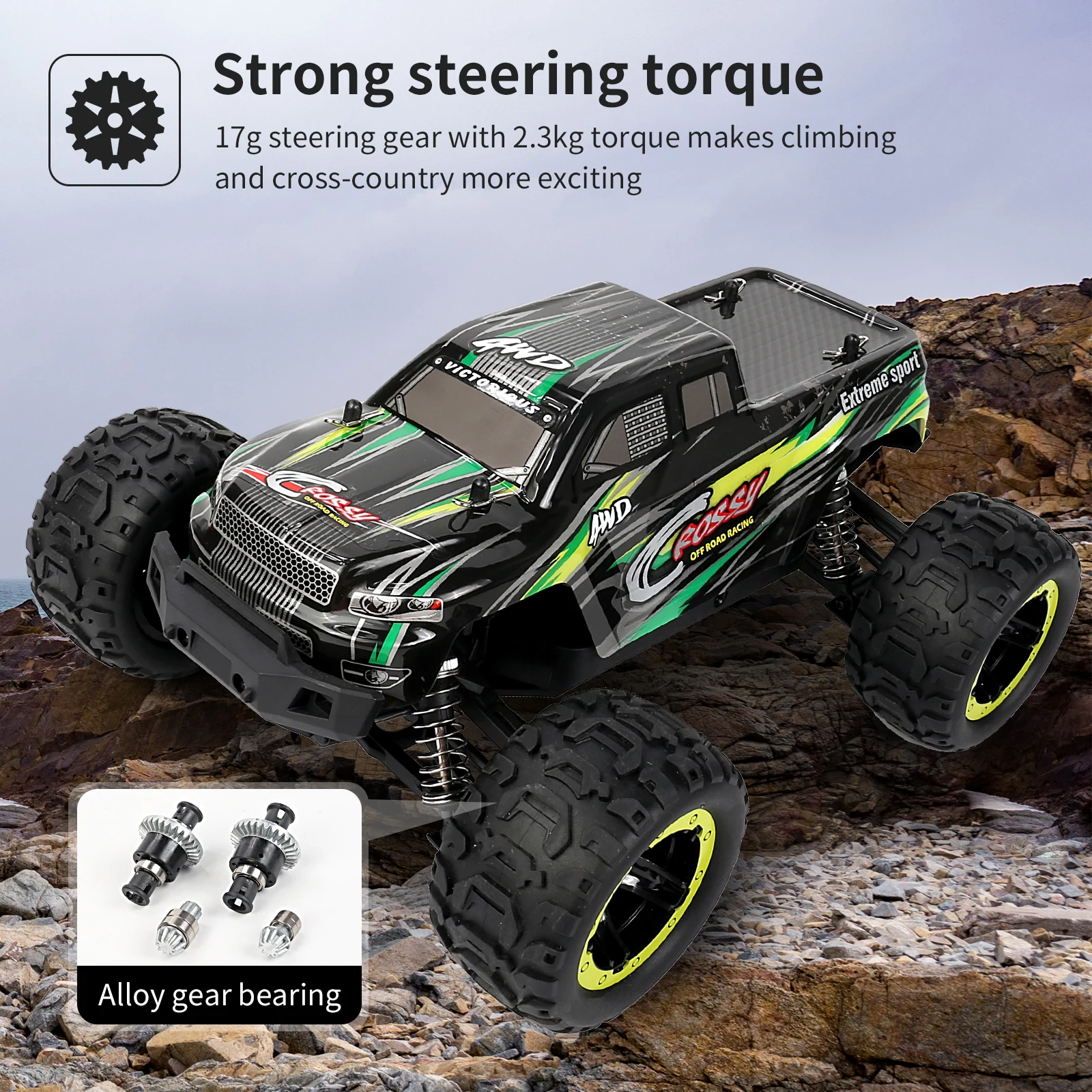 

RC Cars 1:16 Remote Control Vehicle 40Km / H with 2.4 Ghz Radio Controller Off-Road Vehicle for Children and Adults