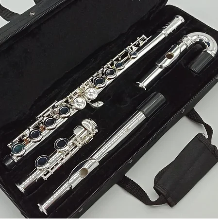 Professional Flute 211 Silver Plated Flute Instrument Intermediate Student Curved Headjoint Flutes C Leg 16 Holes Closed E Key
Professional Flute 211 Silver Plated Flute Instrument Intermediate Student Curved Headjoint Flutes C Leg 16 Holes Closed E Key