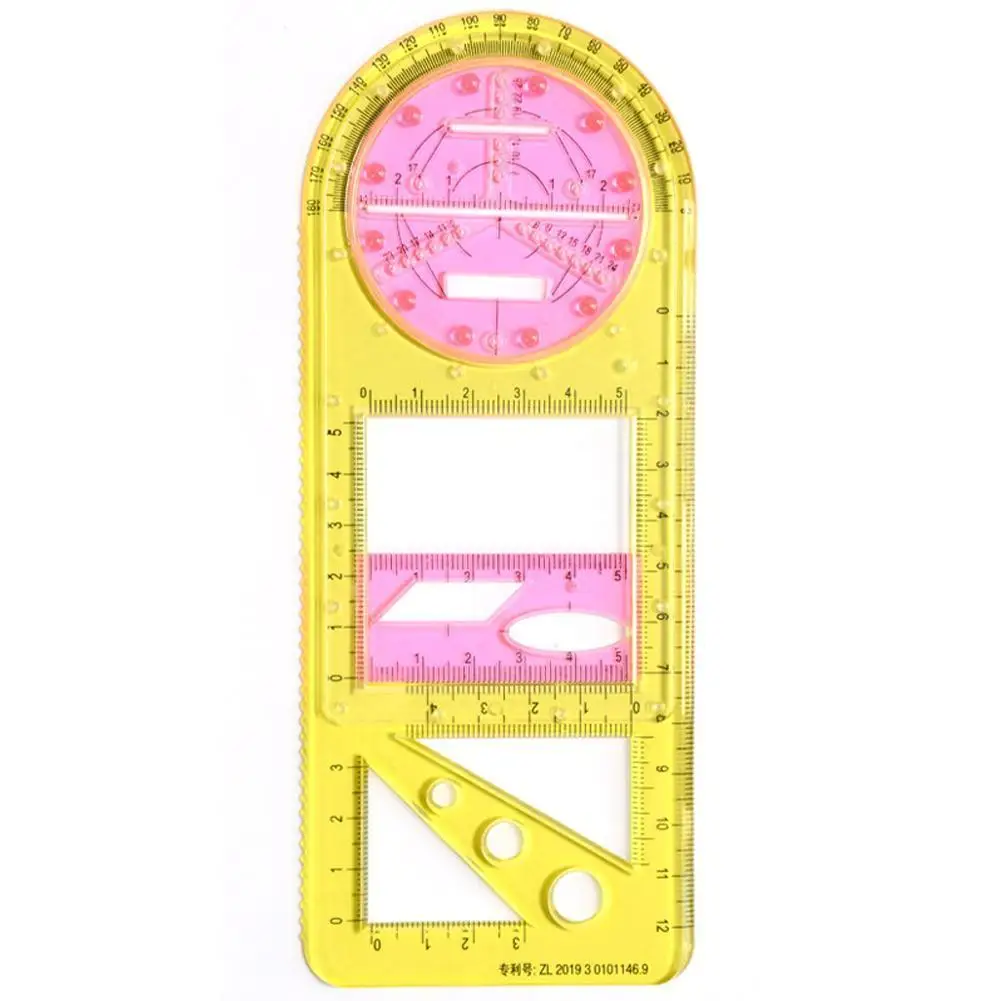 Multifunctional Geometric Ruler Geometric Drawing Template Measuring Tool For School Office
Multifunctional Geometric Ruler Geometric Drawing Template Measuring Tool For School Office