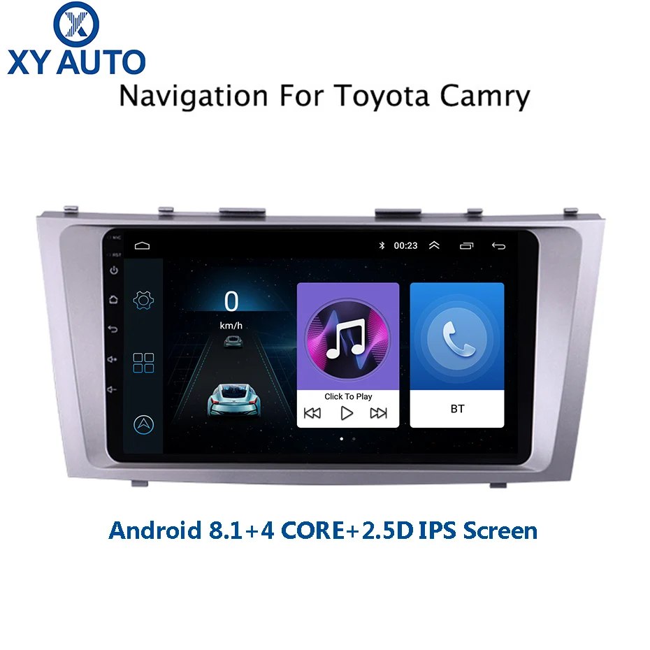 Фото 9 дюймов 2.5D IPS Закаленное HD Мульти сенсорный экран Android 8 1 NAVI для Toyota Camry 2007 2011 с