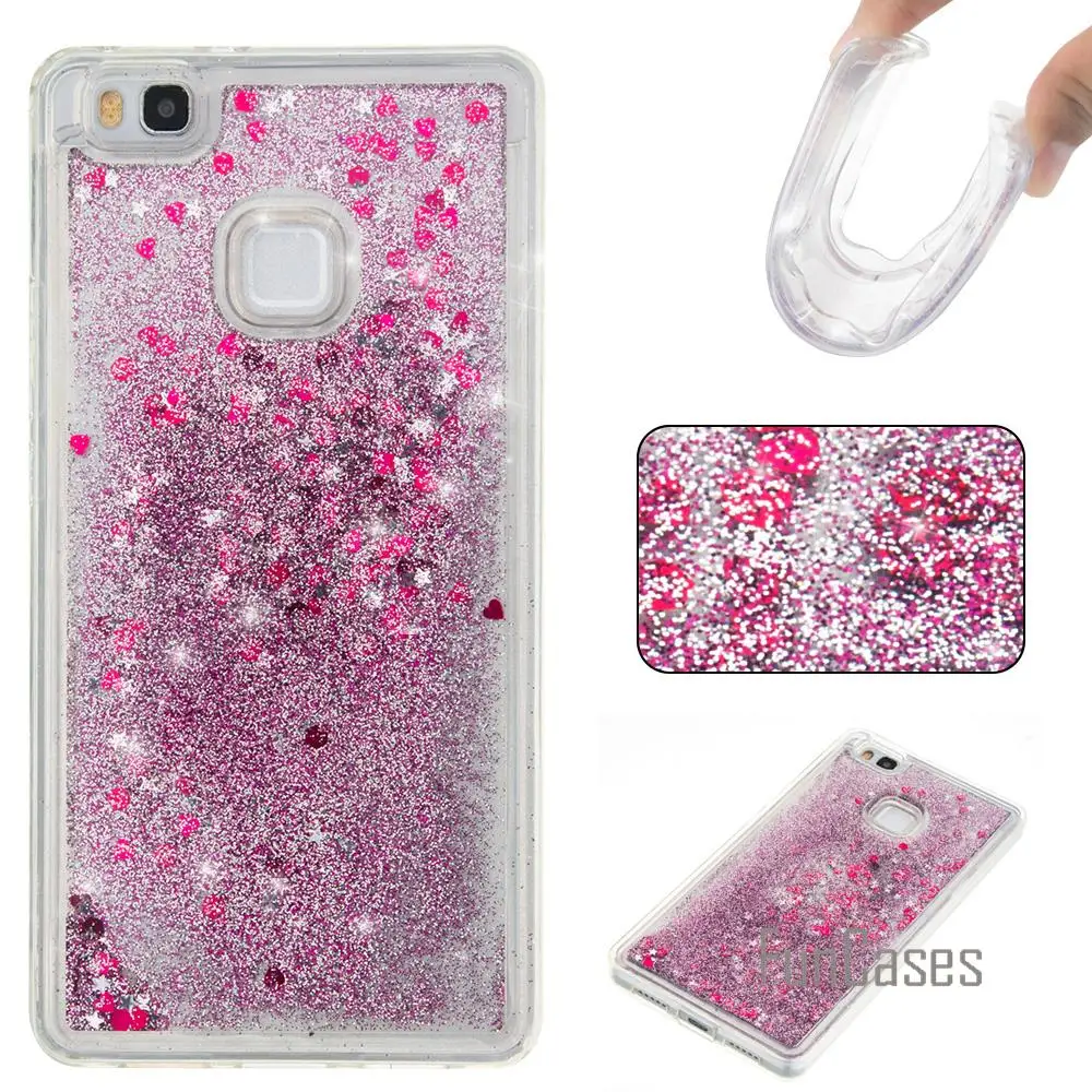 Струящаяся жидкость чехол для coque P9 Lite 5 2 "для fundas Huawei зыбучий песок чехол|liquid
