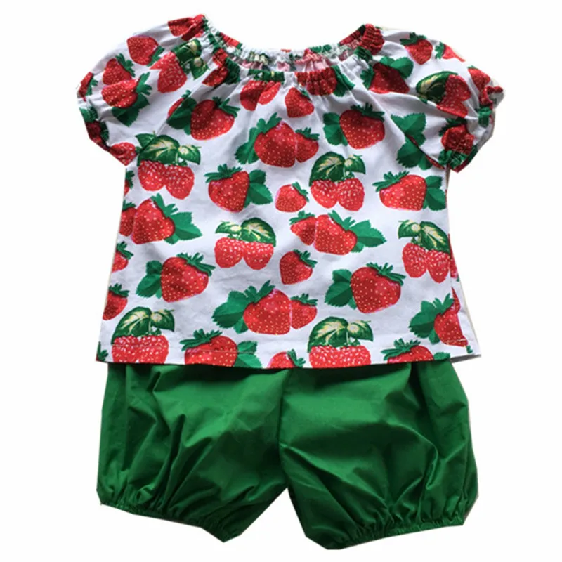 Tonytaobaby летняя новая милая Клубника для маленьких девочек комплект одежды одежда |