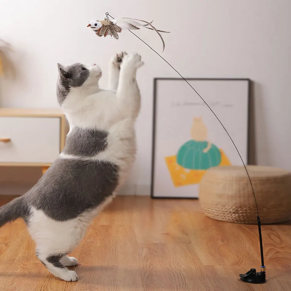 Simulation Bird interactive Cat Toy Funny Feather Bird with Bell Cat Stick Toy for Kitten Playing Teaser Wand Toy Cat Supplies
Simulation Bird interactive Cat Toy Funny Feather Bird with Bell Cat Stick Toy for Kitten Playing Teaser Wand Toy Cat Supplies