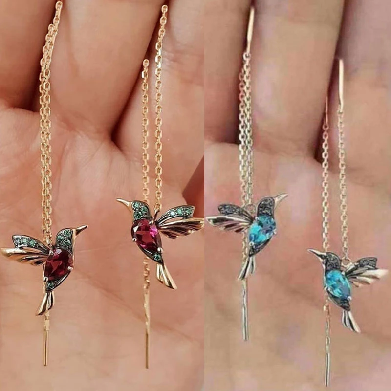 Unique Long Drop Earrings Bird Pendant Tassel Crystal Pendant Earrings Ladies Jewelry Design
Unique Long Drop Earrings Bird Pendant Tassel Crystal Pendant Earrings Ladies Jewelry Design