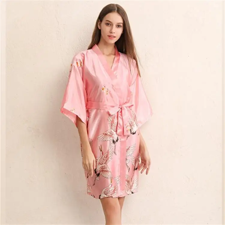 Crane Printed Large Women's Robe Three Quarter Gowns Loose Bathrobe Home Wear Silk Nightgown Bridesmaid Clothes Sleepwear
Crane Printed Large Women's Robe Three Quarter Gowns Loose Bathrobe Home Wear Silk Nightgown Bridesmaid Clothes Sleepwear