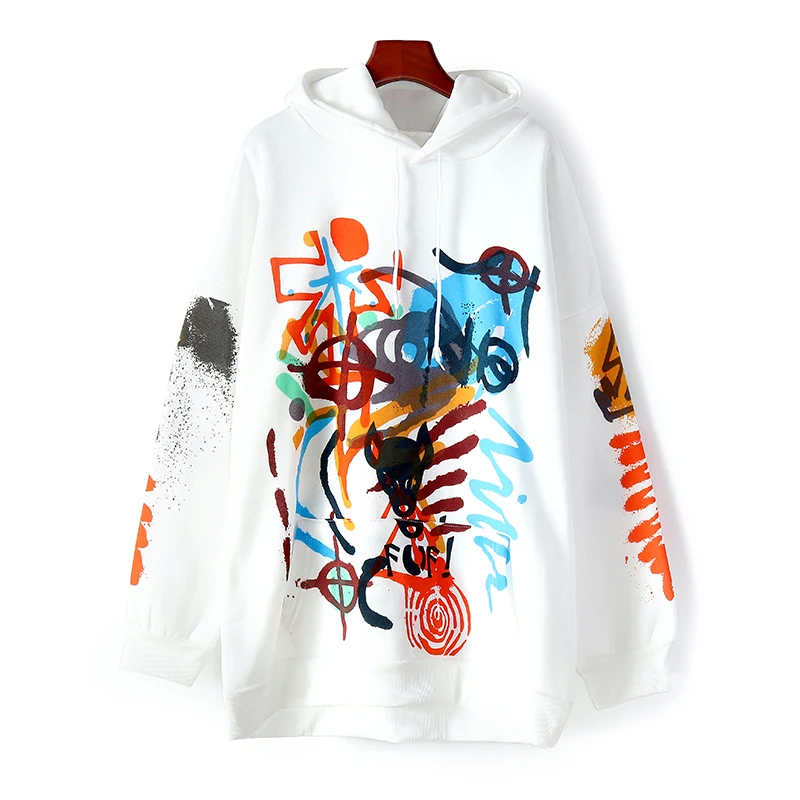 Cotton graffiti hooded sweatshirt women's black autumn and winter 2021 new loose large version plus velvet warm hoodie jacket
Cotton graffiti hooded sweatshirt women's black autumn and winter 2021 new loose large version plus velvet warm hoodie jacket