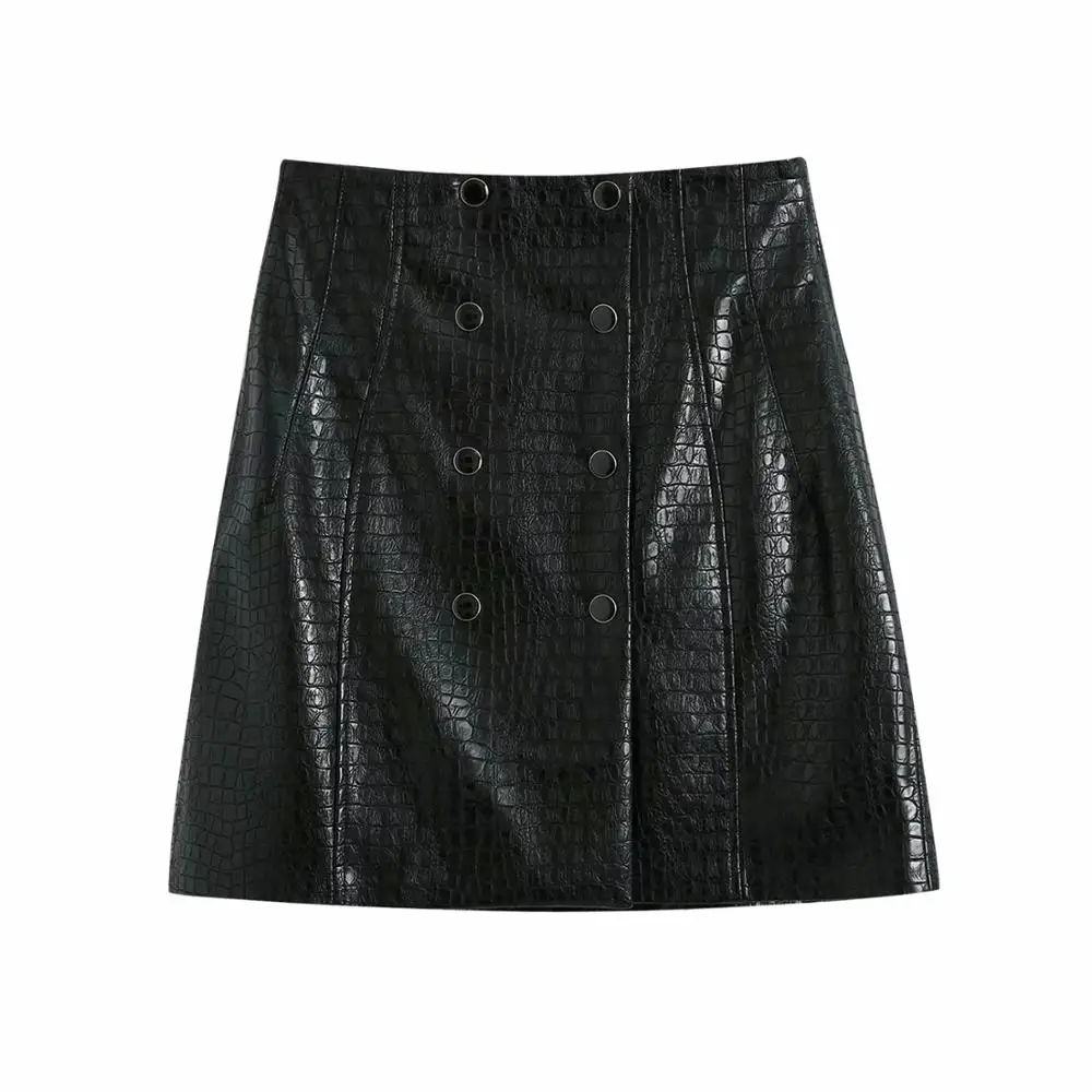XNWMNZ Women Fashion With Metal Buttons Faux Leather Mini Skirt Vintage A Line High Waist Female Skirts Mujer High quality
XNWMNZ Women Fashion With Metal Buttons Faux Leather Mini Skirt Vintage A Line High Waist Female Skirts Mujer High quality