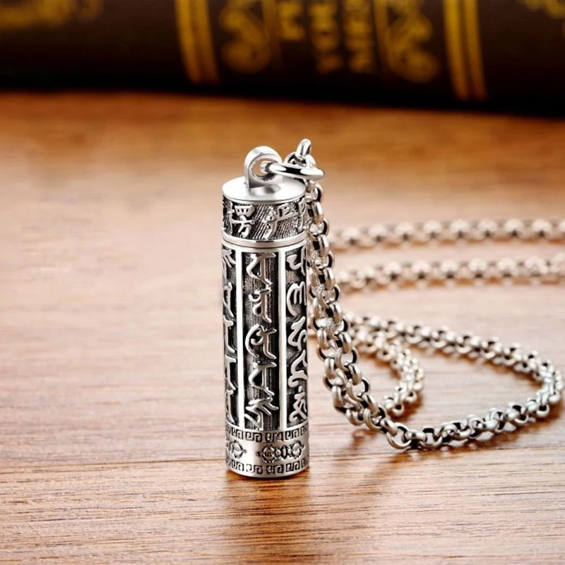 New Six-character Mantra Necklace Men's And Women's Amulet Gawu Box Marriage Personality Silver Pendant Jewelry Accessories
New Six-character Mantra Necklace Men's And Women's Amulet Gawu Box Marriage Personality Silver Pendant Jewelry Accessories