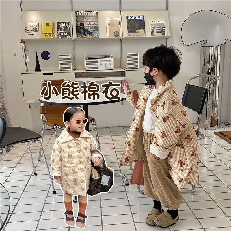 Girls winter Korean Fashion Cartoon Bear cotton padded Long jacket cotton-padded jacket children's Clothing Kids Outwear Coat
Girls winter Korean Fashion Cartoon Bear cotton padded Long jacket cotton-padded jacket children's Clothing Kids Outwear Coat