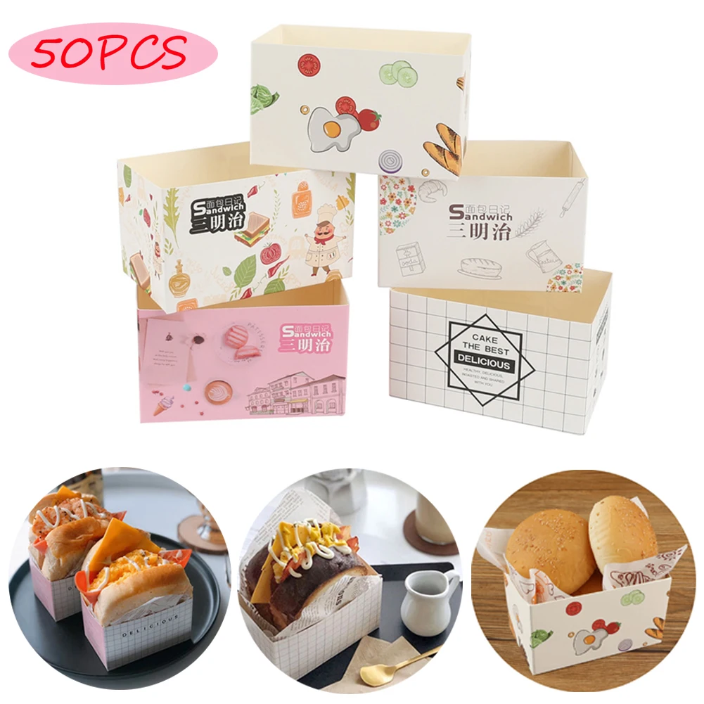 50PCS Cake Packaging Bag Sandwich Wrapping Paper Egg Toast Bread Breakfast Packaging Hot Dog Salad Hamburger Box Oil Paper Tray
50PCS Cake Packaging Bag Sandwich Wrapping Paper Egg Toast Bread Breakfast Packaging Hot Dog Salad Hamburger Box Oil Paper Tray