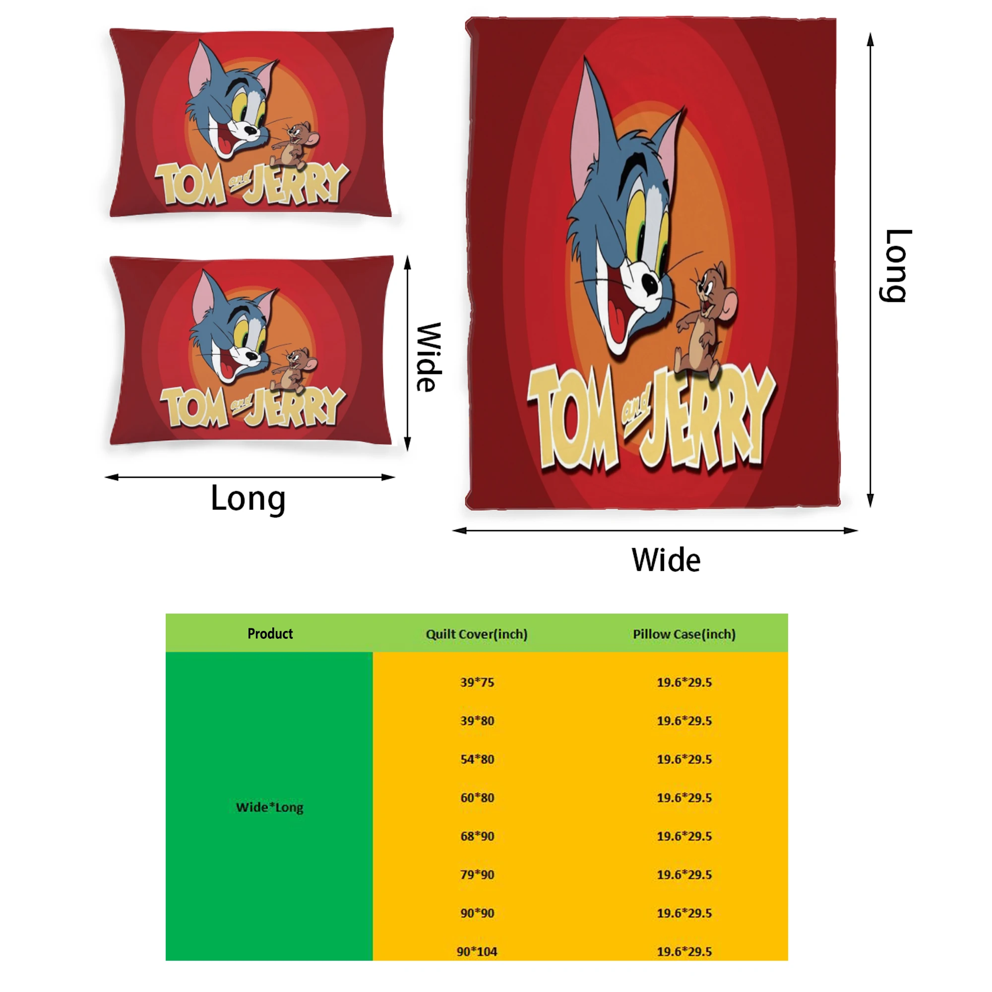 Tom and Jerry Graphic Printed Home Bedding Set Printing Polyester Quilt Cover Set 3 Pieces Quilt Cover Pillow Cover Set
Tom and Jerry Graphic Printed Home Bedding Set Printing Polyester Quilt Cover Set 3 Pieces Quilt Cover Pillow Cover Set