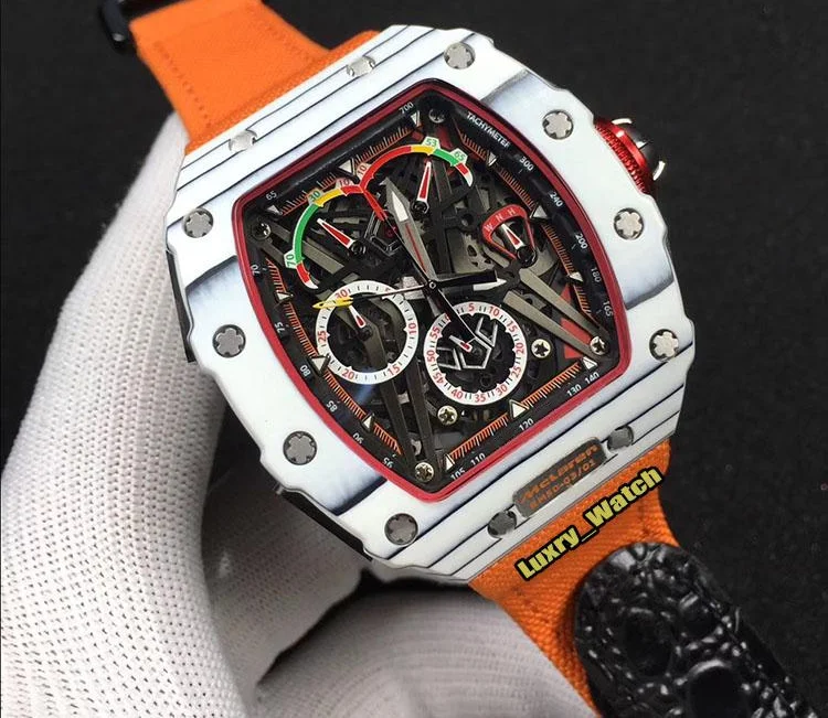 

Новинка McLaren NTPT чехол из углеродного волокна Скелет циферблат Автоматические механические красные холщовые резиновые мужские часы