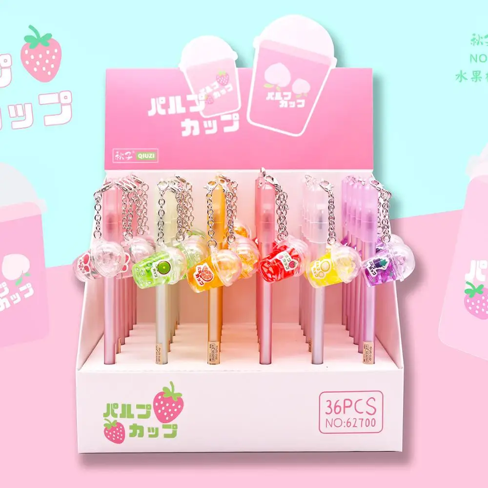 36 pcs/lot Creative Fruit Milk Tea Pendant Gel Pen Cute 0.5mm Black Ink Neutral Pens Promotional Gift Stationery School Supplies
36 pcs/lot Creative Fruit Milk Tea Pendant Gel Pen Cute 0.5mm Black Ink Neutral Pens Promotional Gift Stationery School Supplies