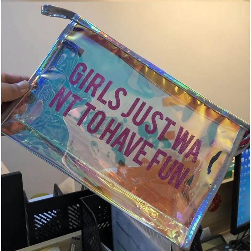 Miyahouse Colorful Make Up Bag Female Laser Letter Printed PVC Storage Pouch For Women Waterproof Cosmetic Bag Lady Transparent
Miyahouse Colorful Make Up Bag Female Laser Letter Printed PVC Storage Pouch For Women Waterproof Cosmetic Bag Lady Transparent