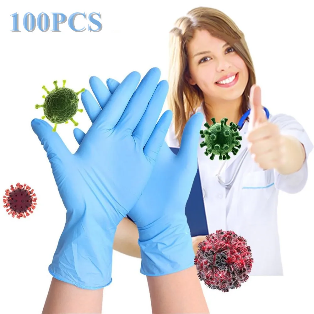 100pcs Disposable Gloves Latex Rubber Cleaning Food Gloves Universal Home Garden Cleaning Gloves Household Cleaning Blue 
100pcs Disposable Gloves Latex Rubber Cleaning Food Gloves Universal Home Garden Cleaning Gloves Household Cleaning Blue