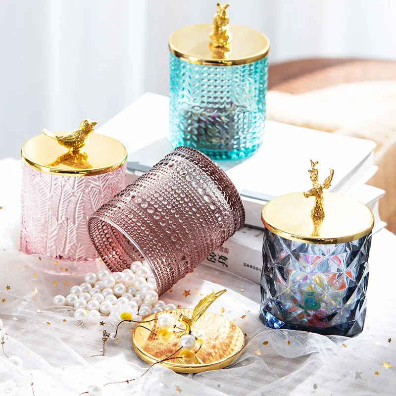 Nordic Bathroom Organizer Desktop Storage Canister Jar Glass Jewelry Box Cotton Swab Box Cosmetic Organizer With Gold Lid
Nordic Bathroom Organizer Desktop Storage Canister Jar Glass Jewelry Box Cotton Swab Box Cosmetic Organizer With Gold Lid