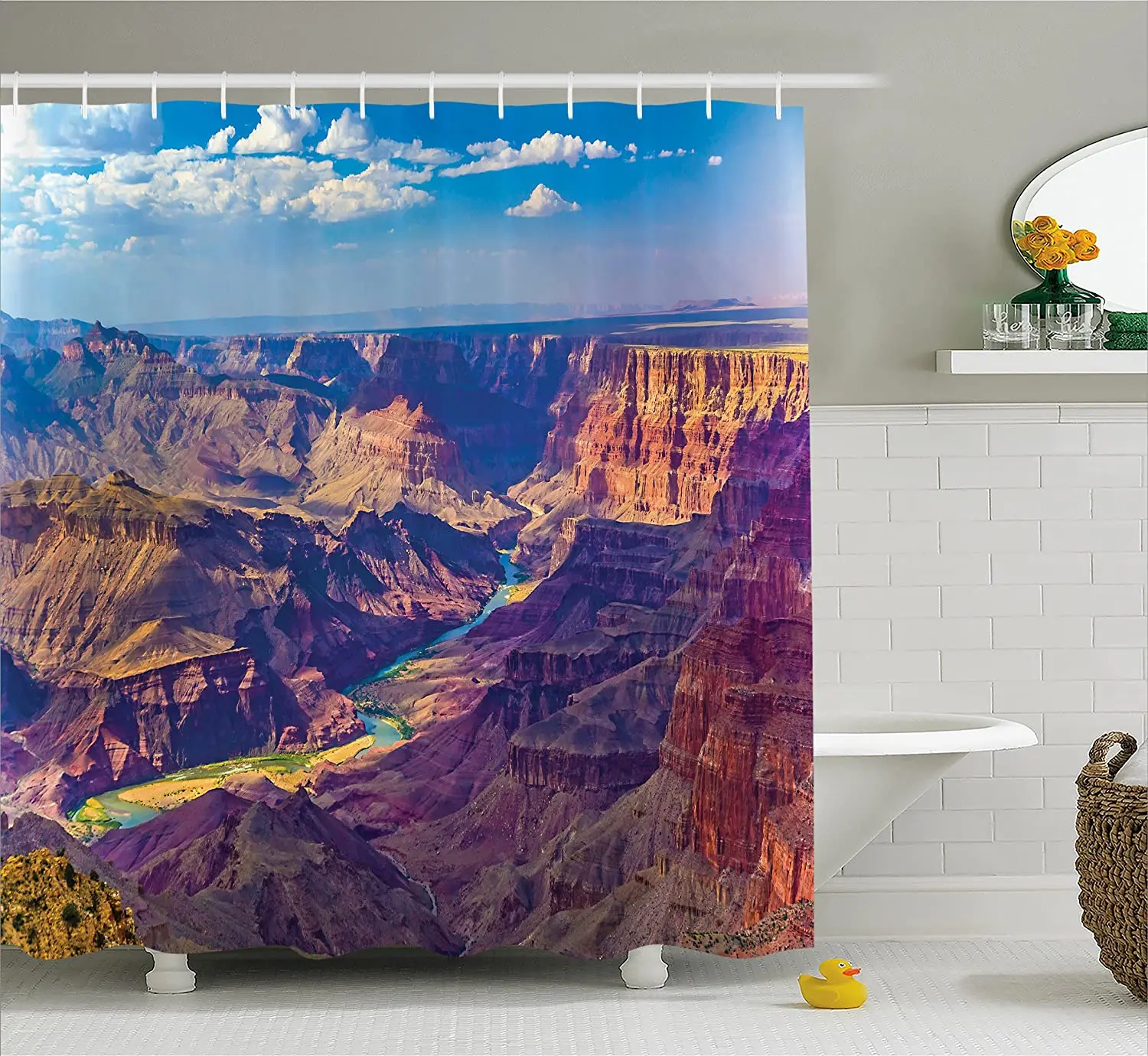 House Decor Shower Curtain Aerial View of Epic Grand Canyon Activity of River Stream Over Rock Plateau Print Bathroom Decor 
House Decor Shower Curtain Aerial View of Epic Grand Canyon Activity of River Stream Over Rock Plateau Print Bathroom Decor