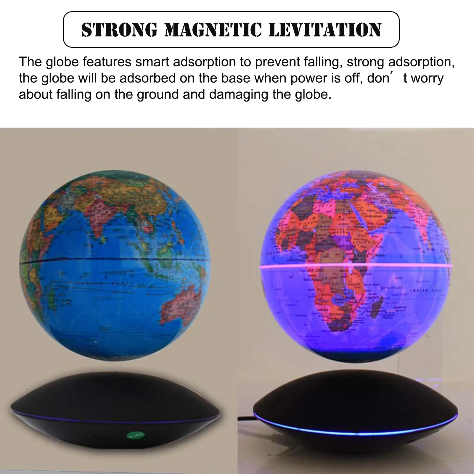 6-inch Magnetic Levitation Globe Rotation Luminous Creative Furniture Gifts Office Ornaments Home Decoration 
6-inch Magnetic Levitation Globe Rotation Luminous Creative Furniture Gifts Office Ornaments Home Decoration