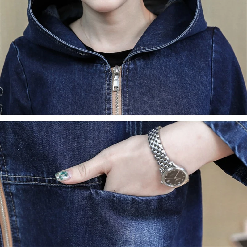 2020 Autumn New Denim Jacket Women Casual Long Sleeved Vintage Basic Jean Coat Female Loose Hooded Outerwear Large Size Top R592
2020 Autumn New Denim Jacket Women Casual Long Sleeved Vintage Basic Jean Coat Female Loose Hooded Outerwear Large Size Top R592