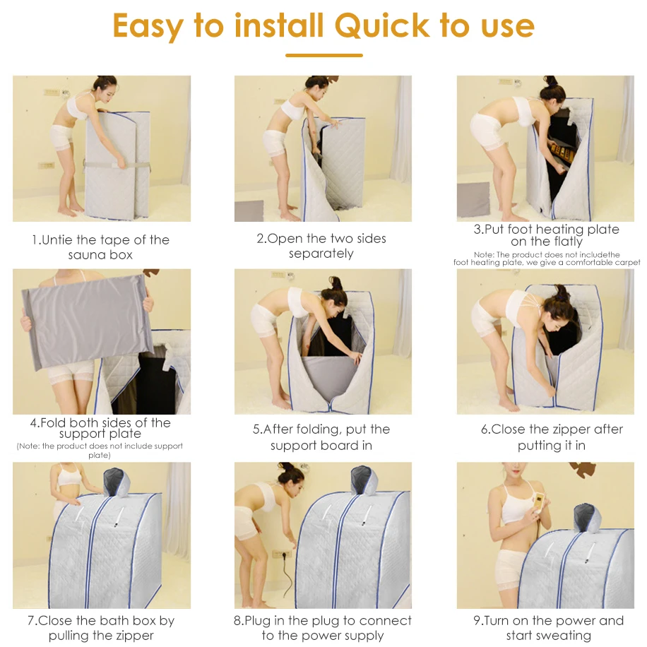 Sauna Tent Bath Sauna Cabin Portable Sauna kits Detox Machine Health presevation Home Spa Folding Sauna Room
Sauna Tent Bath Sauna Cabin Portable Sauna kits Detox Machine Health presevation Home Spa Folding Sauna Room