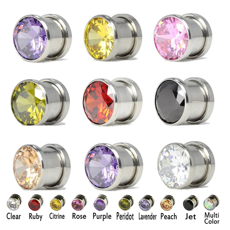 2PCS 9 Colors Ear Plug Tunnel Zircon Ear Flesh Earlobe Piercing Gauges Screw Earring Expander Stretcher Body Jewelry Gift 4-10mm
2PCS 9 Colors Ear Plug Tunnel Zircon Ear Flesh Earlobe Piercing Gauges Screw Earring Expander Stretcher Body Jewelry Gift 4-10mm