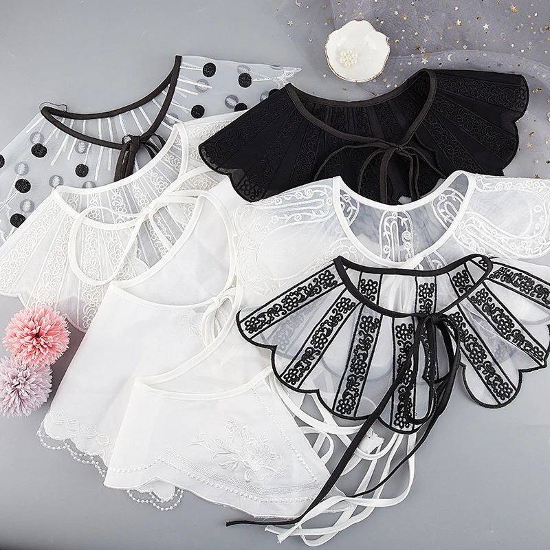 Women Lace Fake Collar Cloud Shoulder False Doll Collar Shirt Detachable 2021 New 7 Styles Collar Necklace Shawl Wrap
Women Lace Fake Collar Cloud Shoulder False Doll Collar Shirt Detachable 2021 New 7 Styles Collar Necklace Shawl Wrap