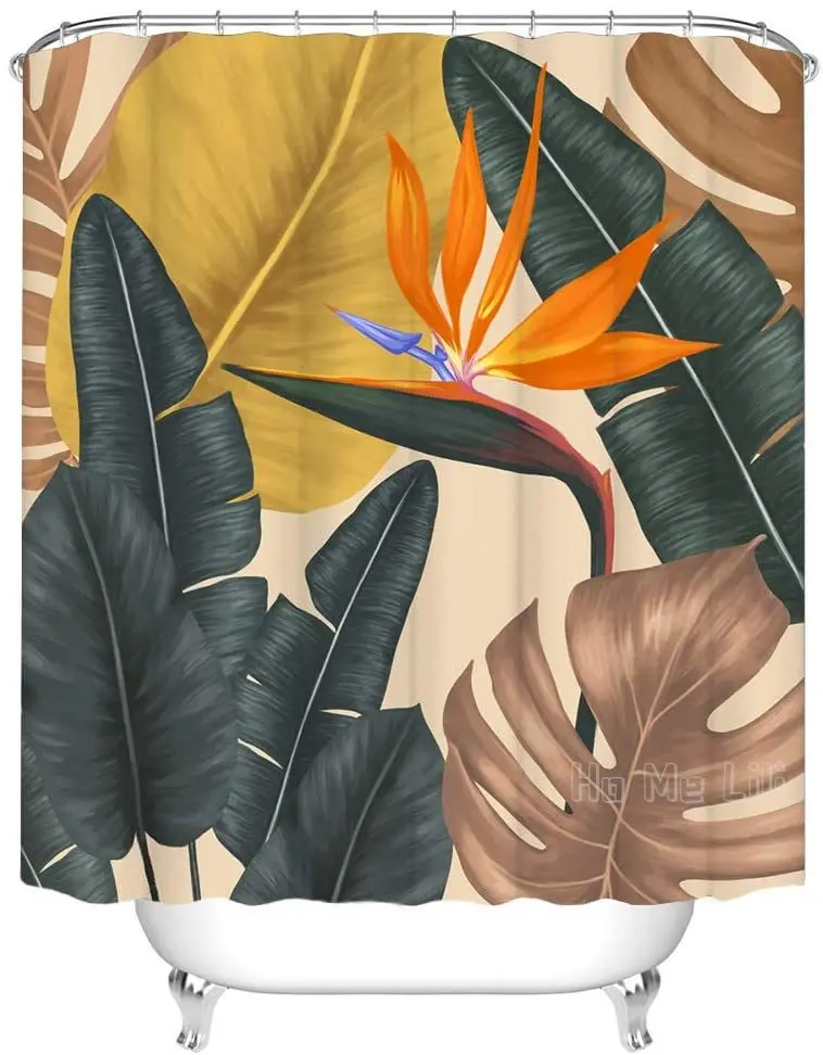 Retro Tropical Shower Curtain Palm Leaves Floral Jungle Bathroom Decor With Hooks
Retro Tropical Shower Curtain Palm Leaves Floral Jungle Bathroom Decor With Hooks