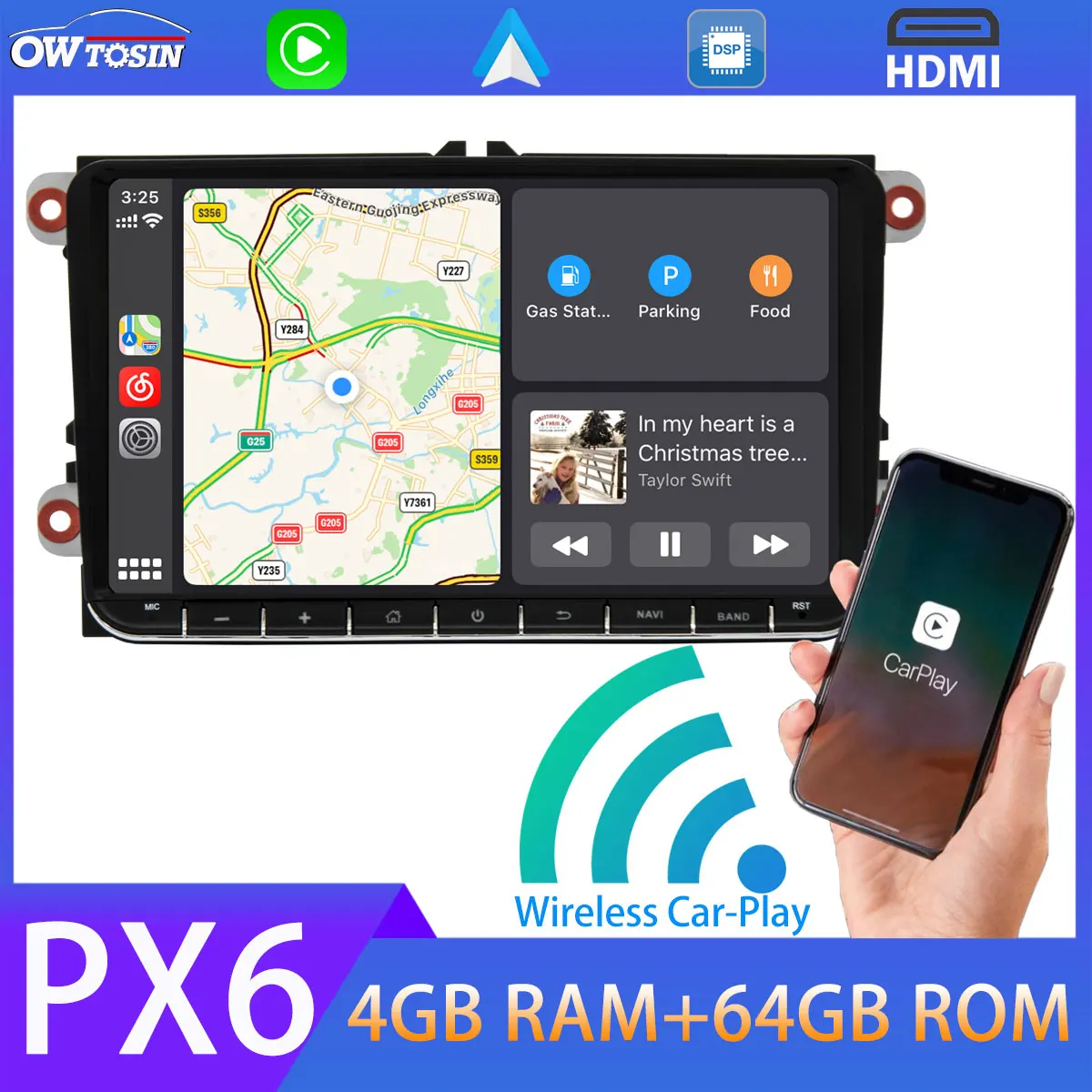 Автомагнитола PX6 9 дюймов Android 10 0 GPS-навигация DSP HDMI | Автомобили и мотоциклы