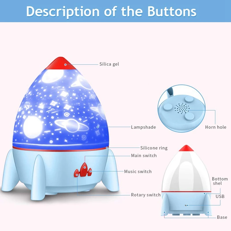Children's Music Night Light Projector, 360 degree Rotating LED, USB Rechargeable Sleep Light, Holiday Gift 
Children's Music Night Light Projector, 360 degree Rotating LED, USB Rechargeable Sleep Light, Holiday Gift