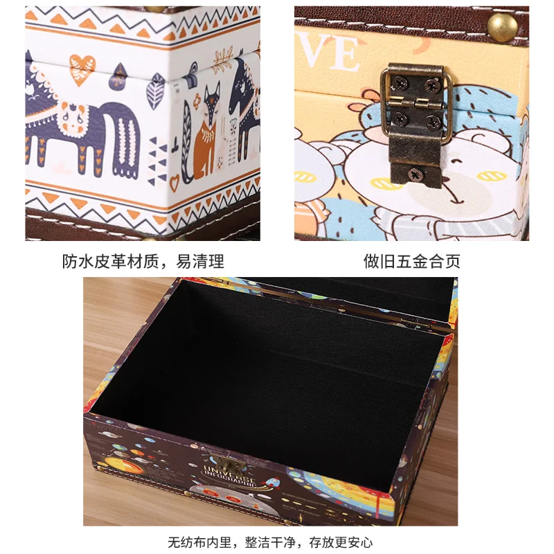 Creative and lovely retro storage box solid wood printing portable storage box
Creative and lovely retro storage box solid wood printing portable storage box