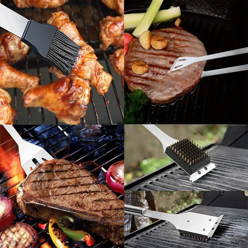 BBQ Grill Tools Set Grilling Accessories,Grill Kit with Thermometer and Barbecue Gloves for Camping Kitchen Cooking BBQ
BBQ Grill Tools Set Grilling Accessories,Grill Kit with Thermometer and Barbecue Gloves for Camping Kitchen Cooking BBQ