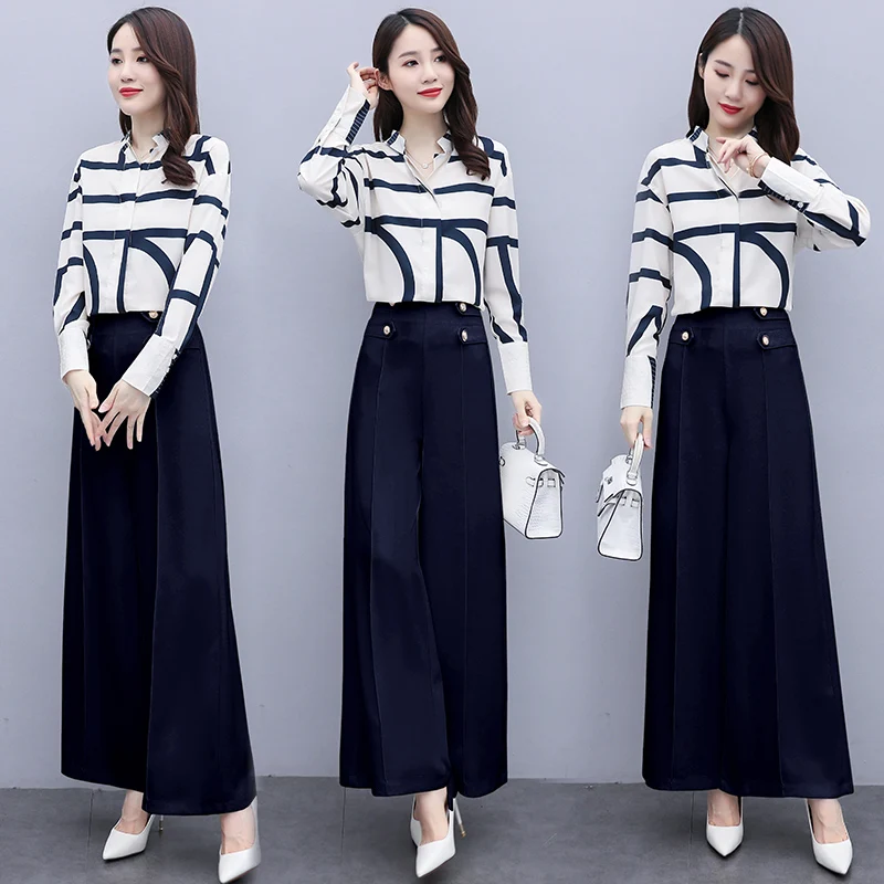 chiffon print blouse top & wide-legged pants suit 2020 autumn new celebrities two-piece career 2020 spring and autumn office
chiffon print blouse top & wide-legged pants suit 2020 autumn new celebrities two-piece career 2020 spring and autumn office
