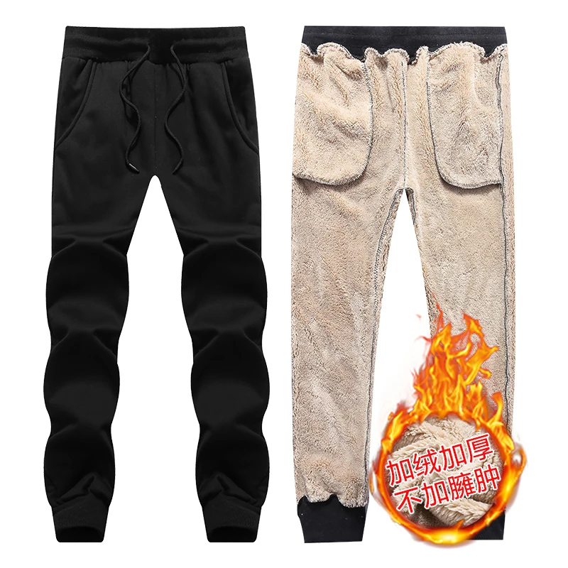 

AEMAPE brand Cashmere Pants Men Thick Fleece Joggers Men's Wool Pants Velvet Men's pants Super Warm Trousers Men Sweatpants