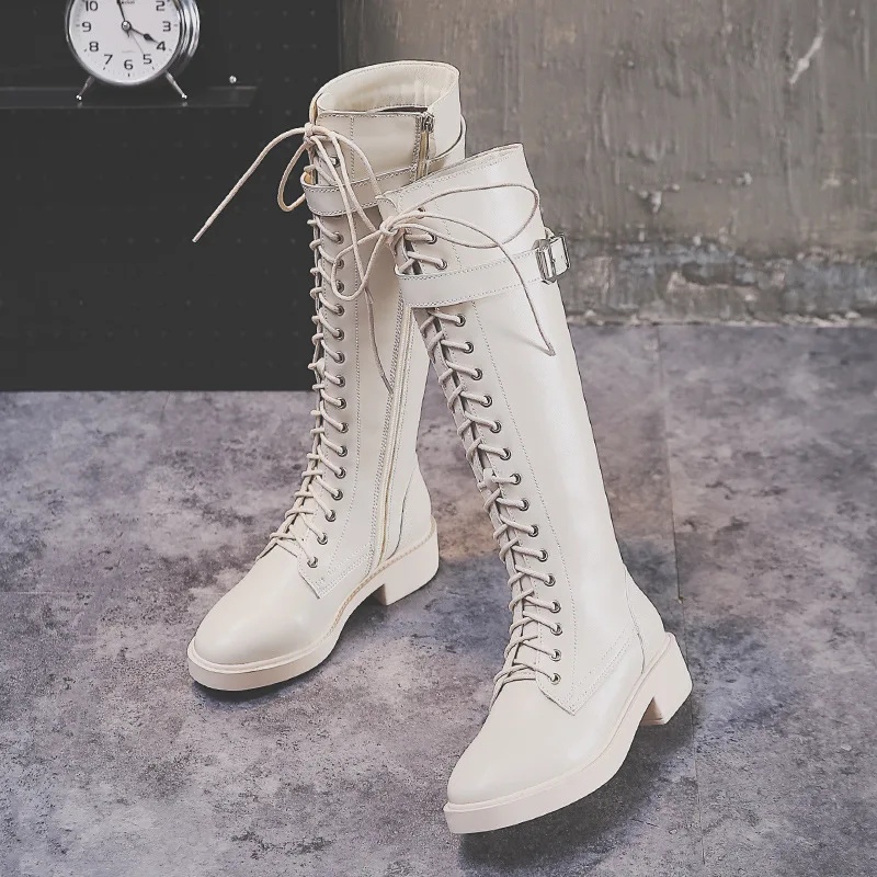 Female botas mujer Winter Shoes Women Long Boots Knee High Boots Equestrian Boots Cross-tied Autumn 2019 Metal Buckle Decoration
Female botas mujer Winter Shoes Women Long Boots Knee High Boots Equestrian Boots Cross-tied Autumn 2019 Metal Buckle Decoration