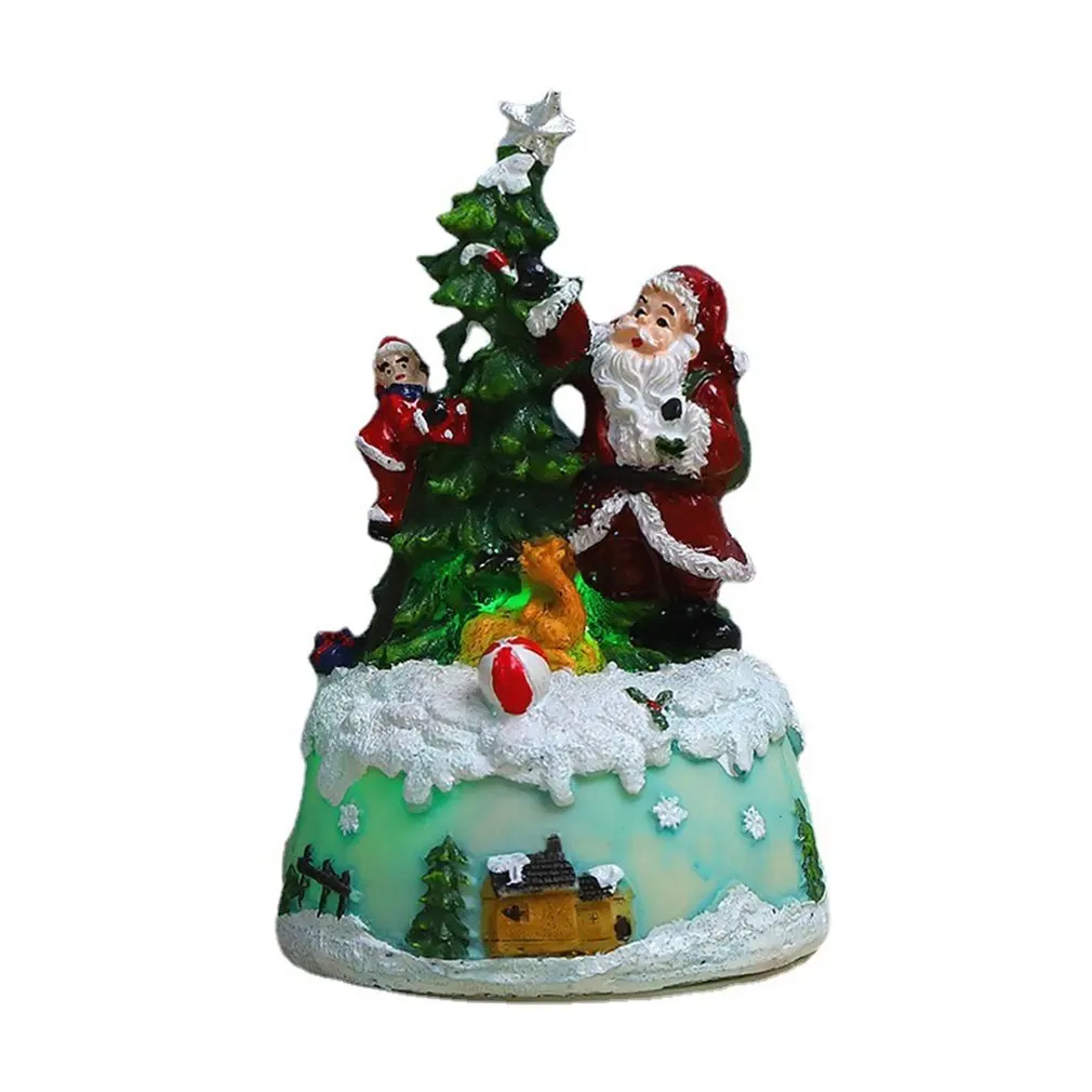 

Рождественская елка, светящаяся деревня с музыкой, Санта-Клаус, Рождественское украшение для дома, рождественский подарок для детей
