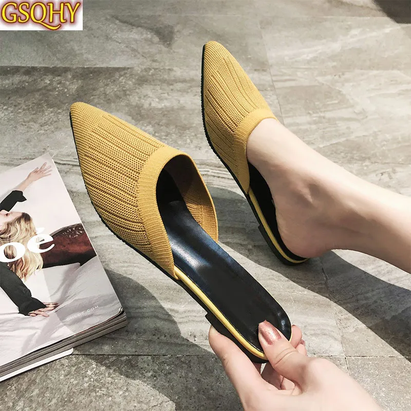 Women Slippers Fashion Slides Knitted Thin Heels Elegant Sandals Ladies Mules Outside Pointed Toe Female Shoes Spring Summer New
Women Slippers Fashion Slides Knitted Thin Heels Elegant Sandals Ladies Mules Outside Pointed Toe Female Shoes Spring Summer New