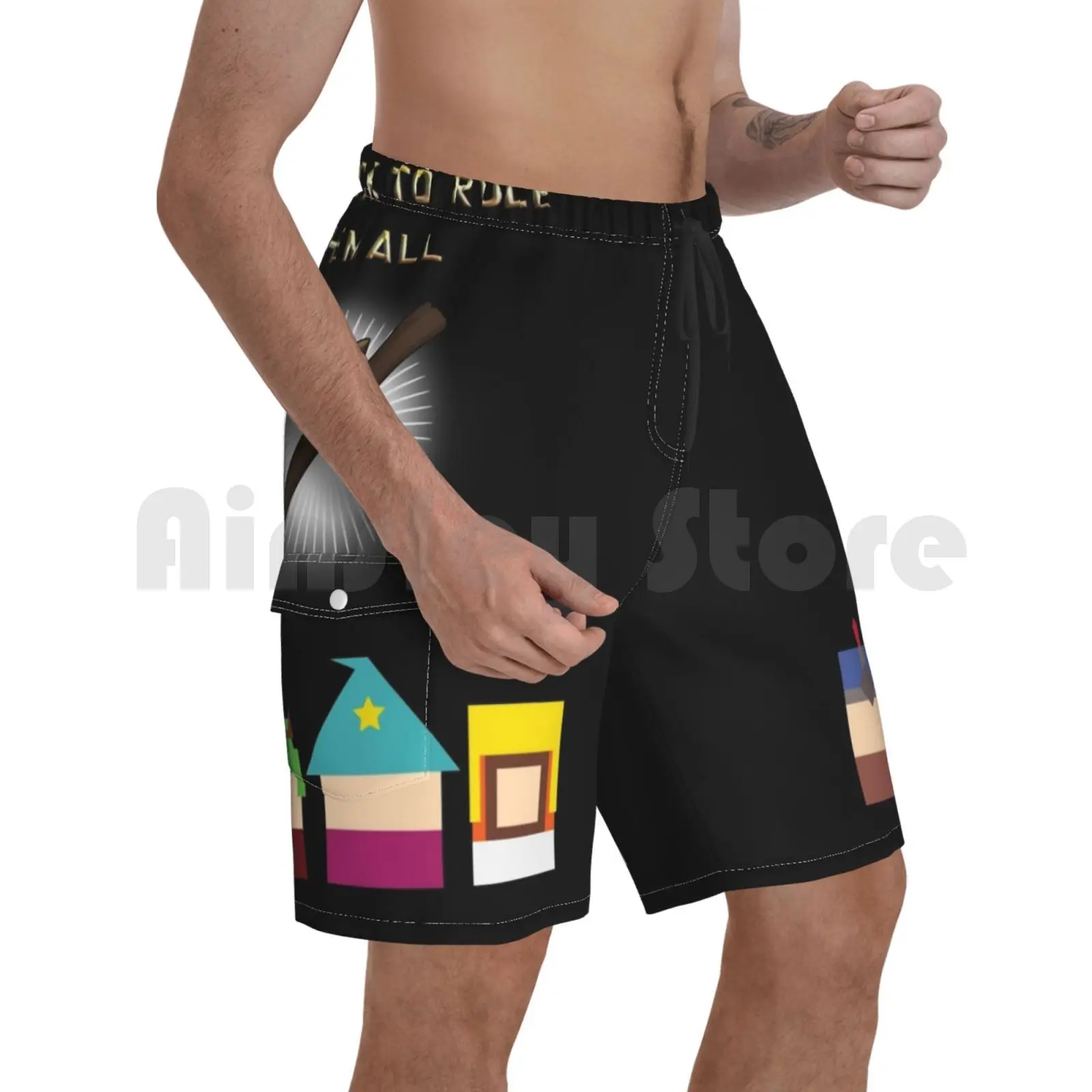 

Beach Shorts One Stick To Rule Them All Tv Cult Movie Geek Video Game Games Stick Truth