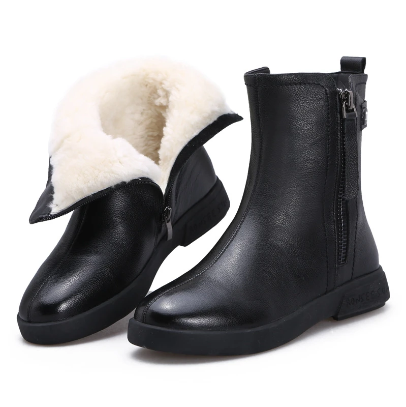 Furry Warm Winter Shoes Women Genuine Leather Black Ankle Boots 2021 New Mother Fashion Snow Boots Plush Fur Winter Shoes
Furry Warm Winter Shoes Women Genuine Leather Black Ankle Boots 2021 New Mother Fashion Snow Boots Plush Fur Winter Shoes