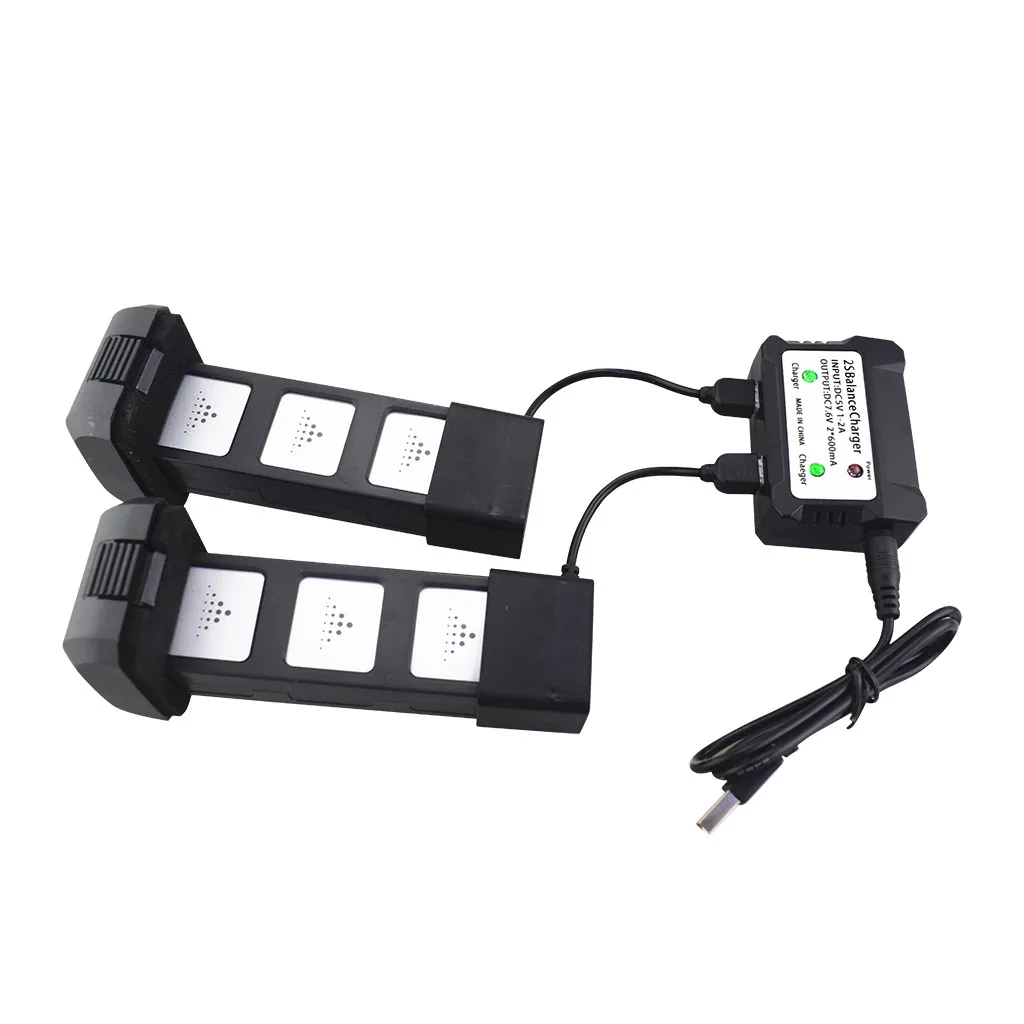Аккумулятор HIINST 2 шт. + зарядное устройство в 1 с USB-кабелем для дрона MJX B4W D88 EX3 HS550 RC |